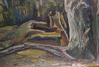 Два дерева. Холст, масло, 70 x 100 см. 2018 г.